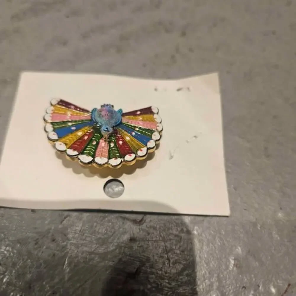 Colorful Enamel Peacock Brooch Pin